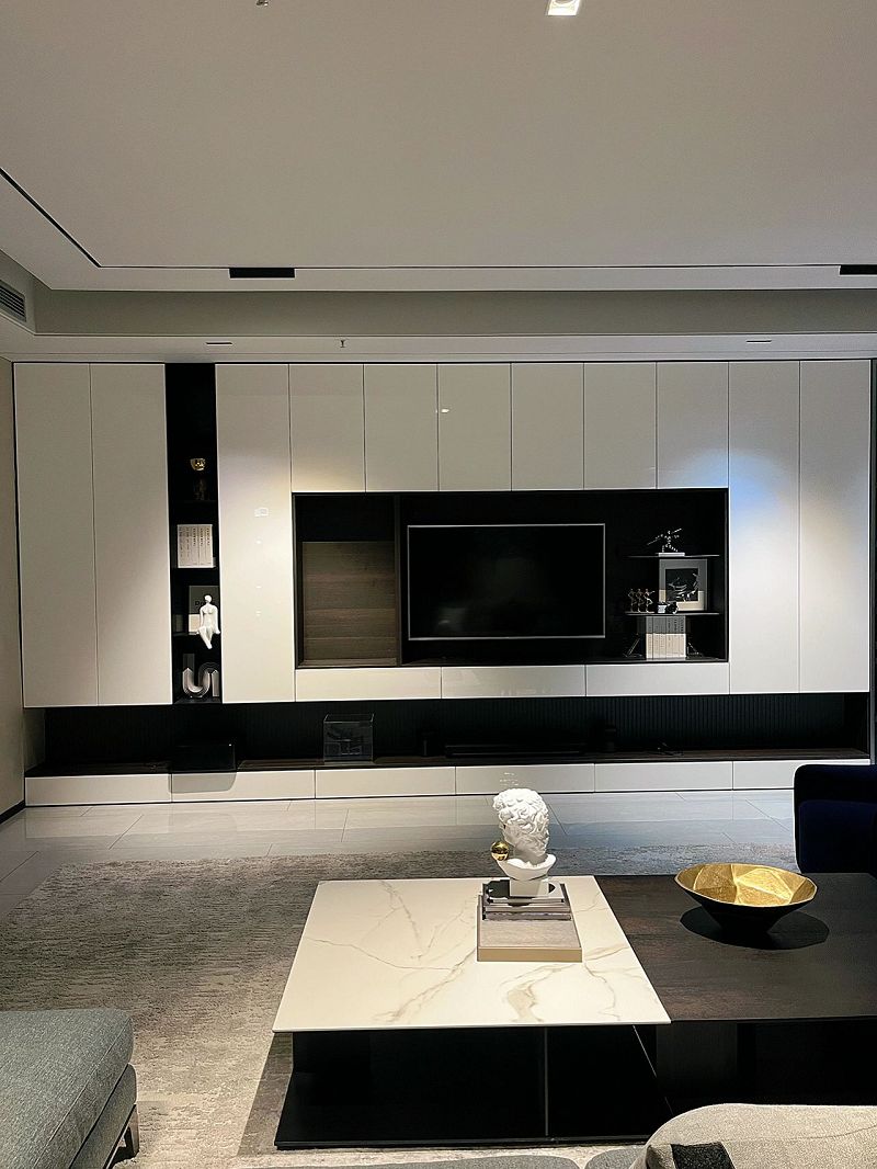 Two-tone TV cabinet beige and black 2001 Two-tone TV cabinet beige and black 2001